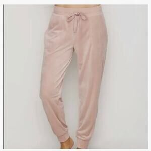 House of Harlow 1960 Velour Jogger Pants Dusty Pink XS Comfort Lounge Athleisure